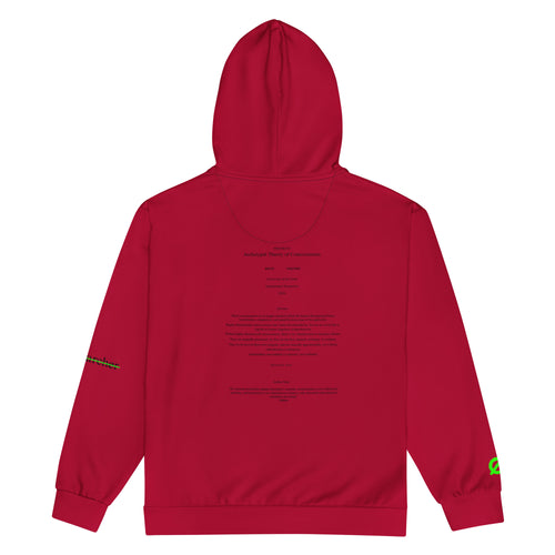 001-Valyrx-Classic-Red zip hoodie, additional PRJ-001 product view 11 | VALYRX | card-back-designed