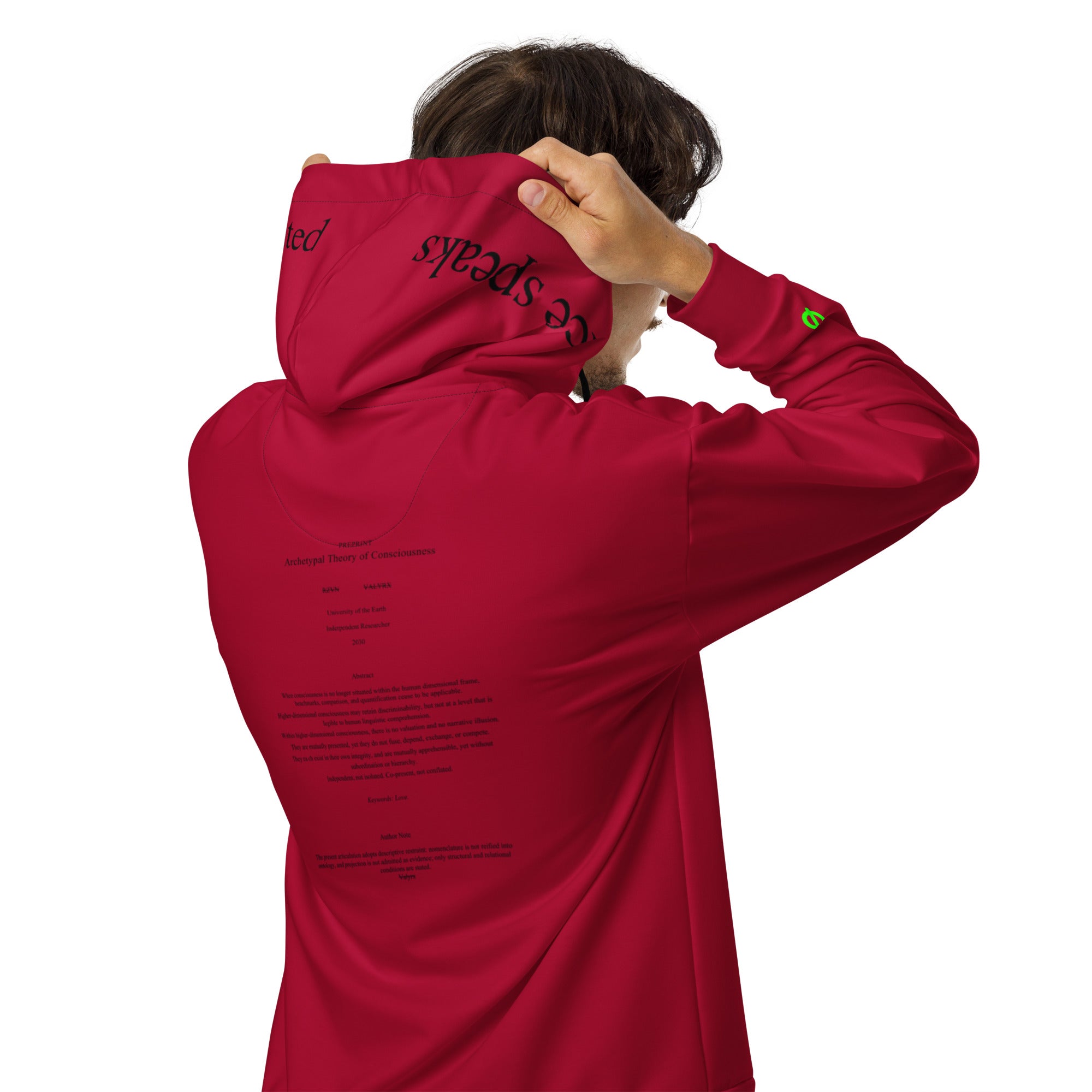 001-Valyrx-Classic-Red zip hoodie, additional PRJ-001 product view 12 | VALYRX | card-back-designed
