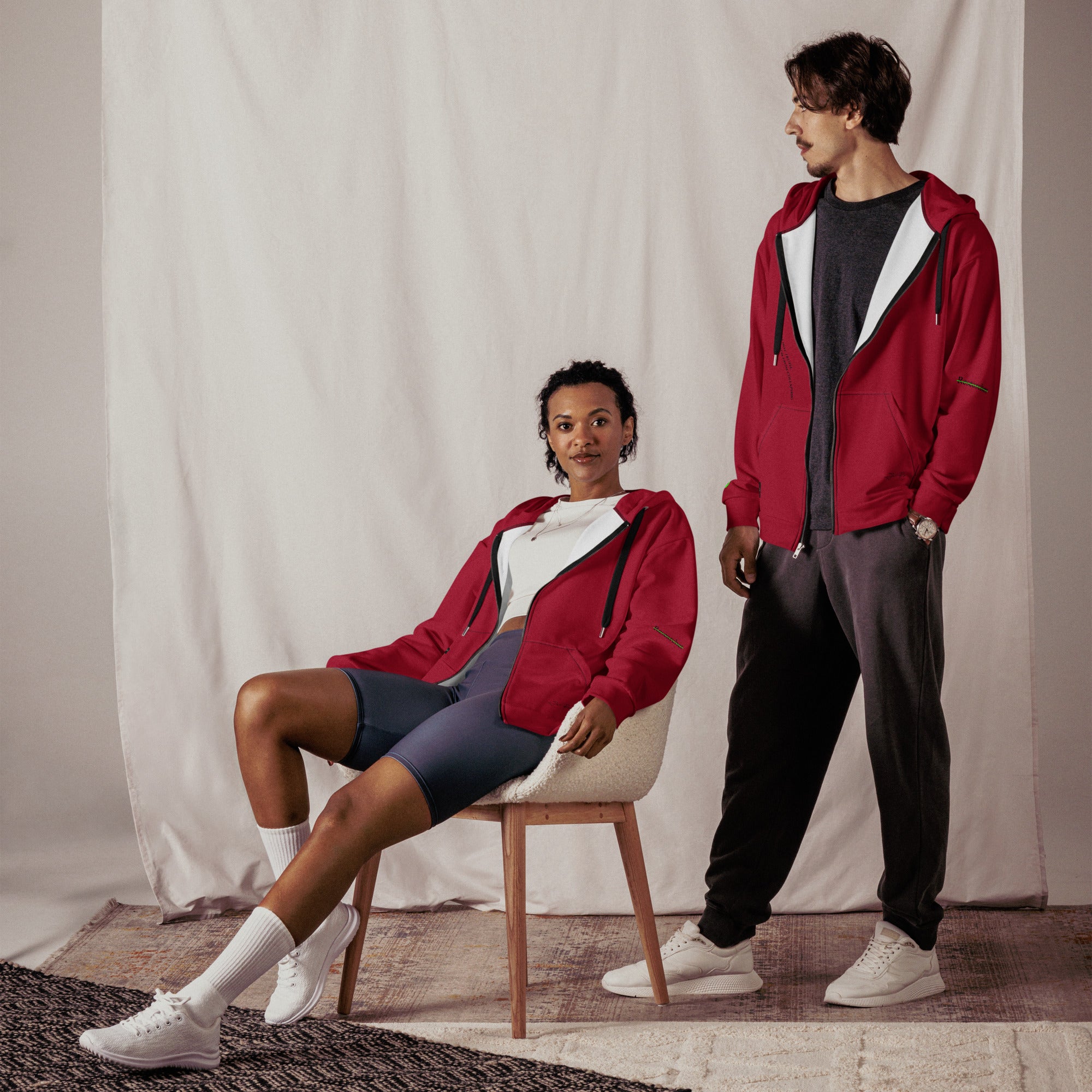001-Valyrx-Classic-Red zip hoodie, additional PRJ-001 product view 9 | VALYRX | card-front-designed