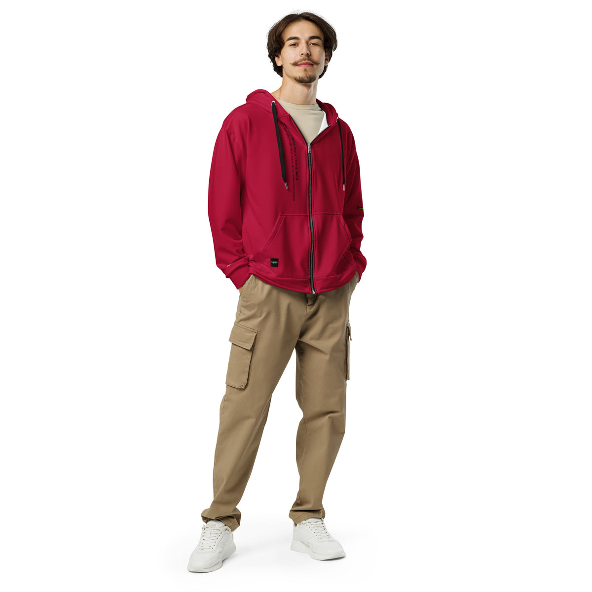 001-Valyrx-Classic-Red zip hoodie, additional PRJ-001 product view 7 | VALYRX | card-front-designed