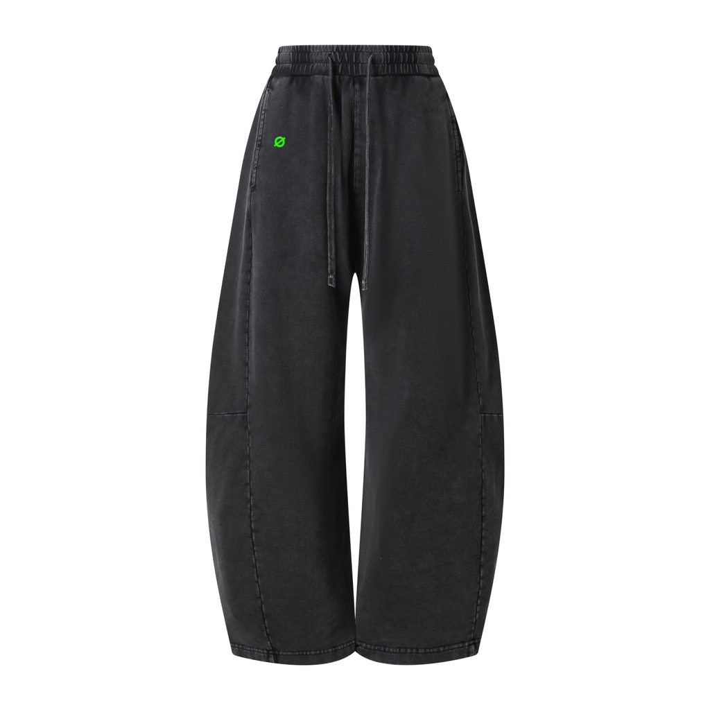 320GSM Men's Textured Denim Curved Panel Pants snow washed