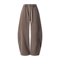 320GSM Heavyweight Cotton Slub Snow Wash Curved Leg Pants Vintage Dark Brown
