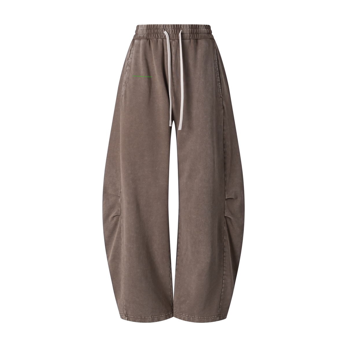 320GSM Heavyweight Cotton Slub Snow Wash Curved Leg Pants Vintage Dark Brown