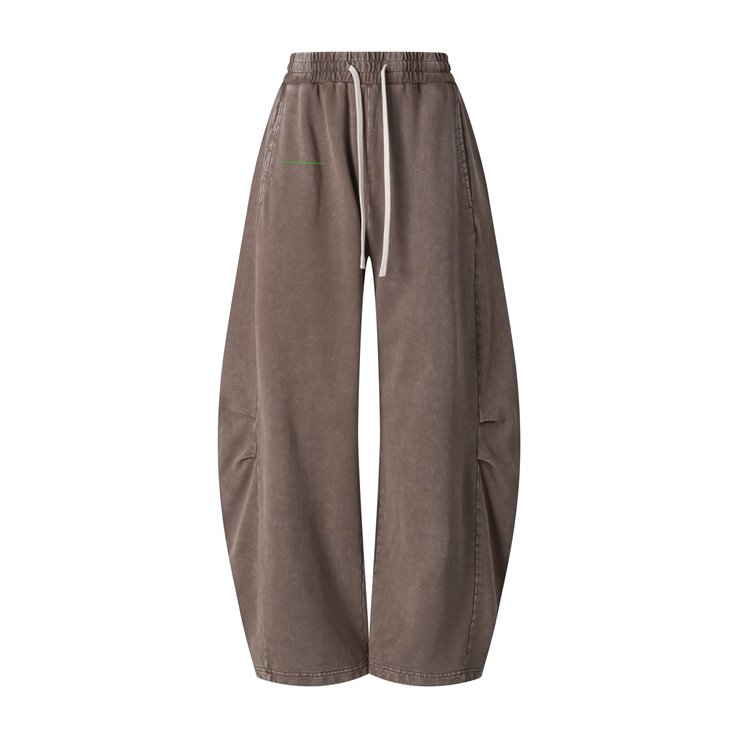 320GSM Heavyweight Cotton Slub Snow Wash Curved Leg Pants Vintage Dark Brown