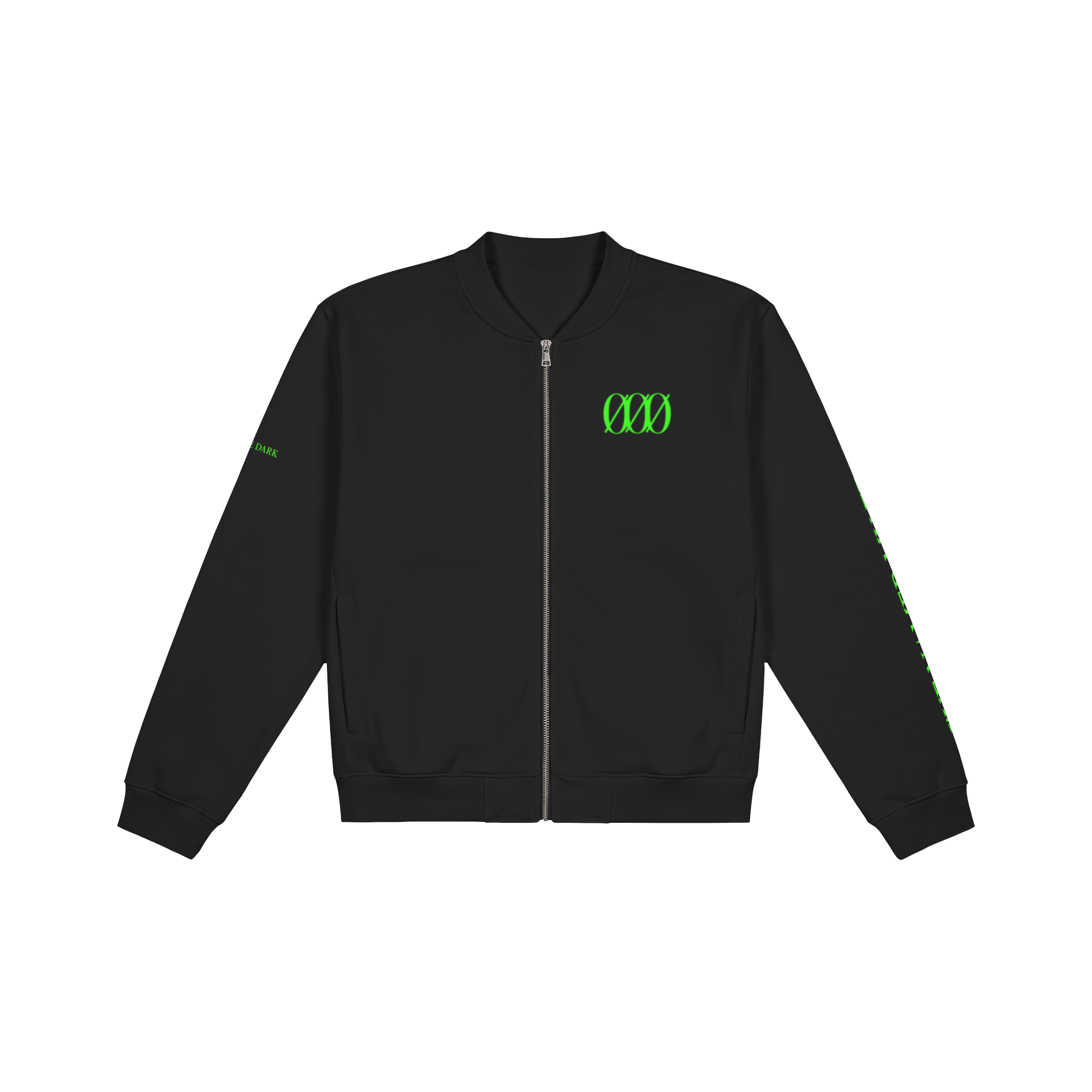 Flatline Elegy heavyweight black jacket, front view | VALYRX | card-front-designed