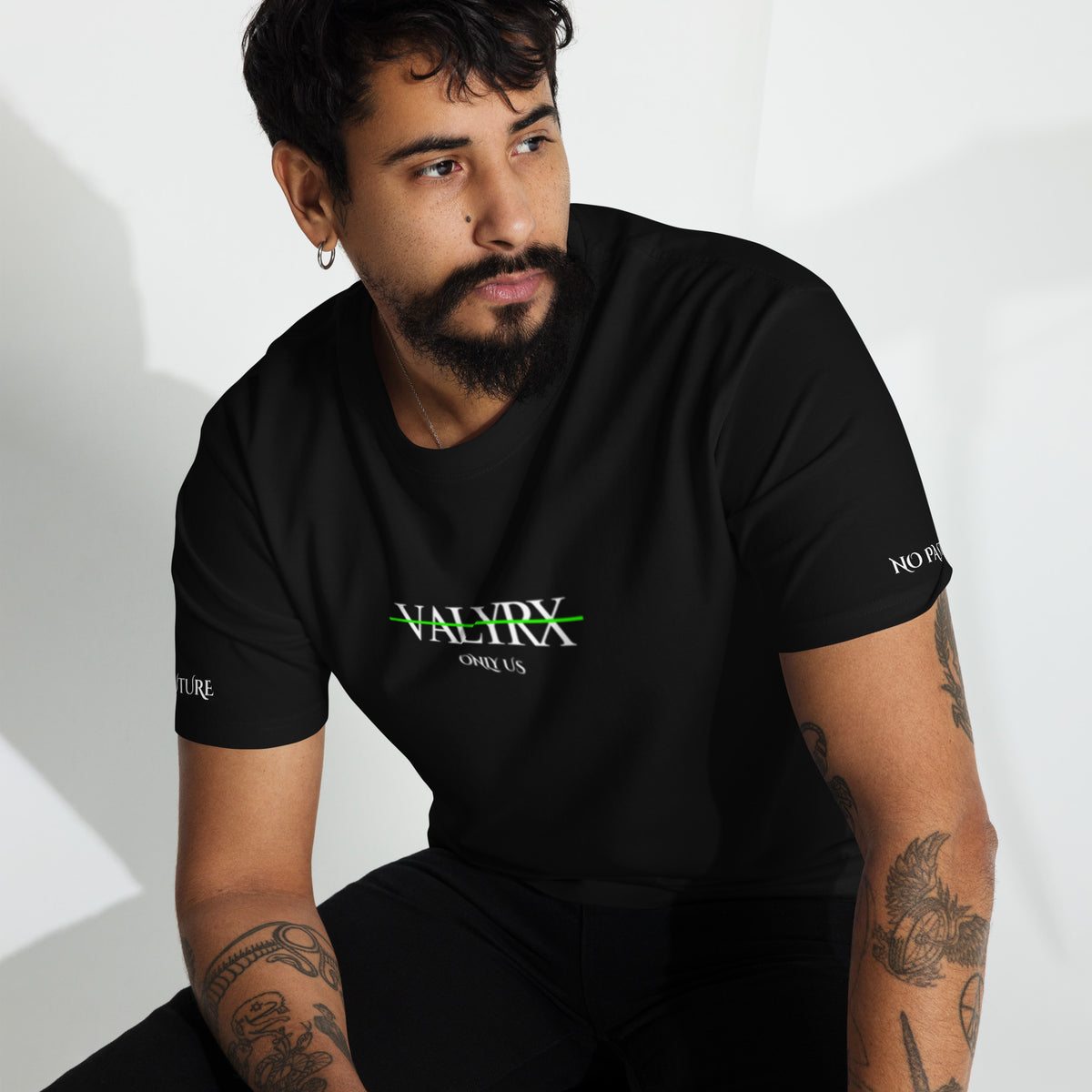 002-Only Us T-shirt, additional PRJ-001 product view 6 | VALYRX | card-front-designed