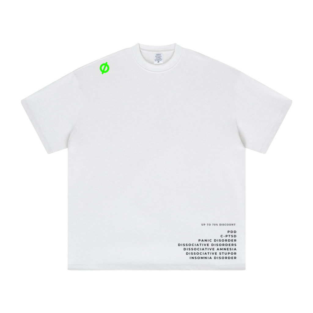305GSM Unisex FOG Earth-Tone 20-Color Drop-Shoulder T-shirt White