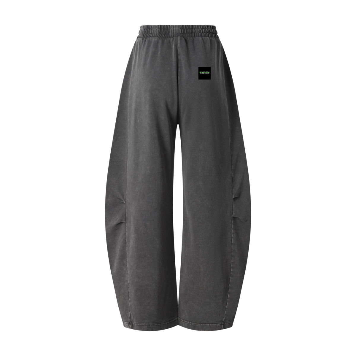 320GSM Heavyweight Cotton Slub Snow Wash Curved Leg Pants Vintage Dark Gray