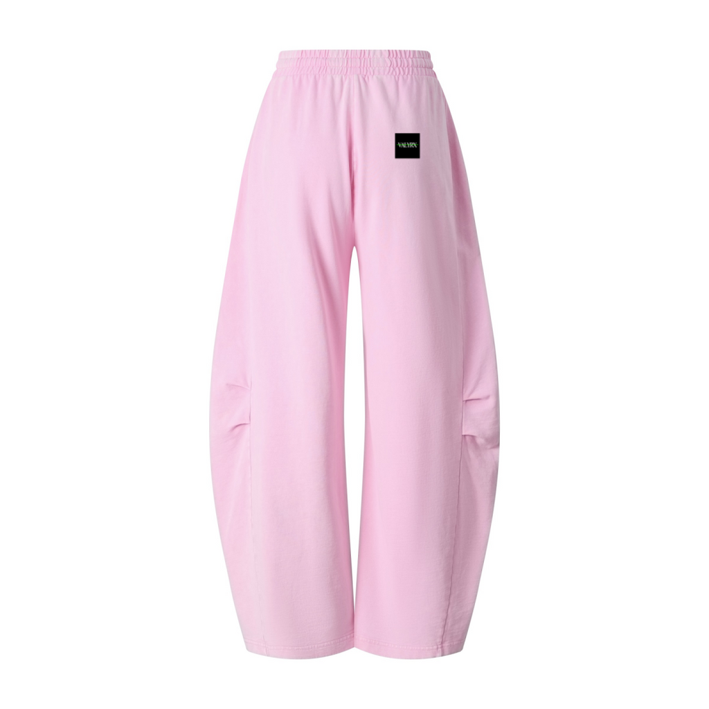 320GSM Heavyweight Cotton Slub Snow Wash Curved Leg Pants Vintage Peach Pink