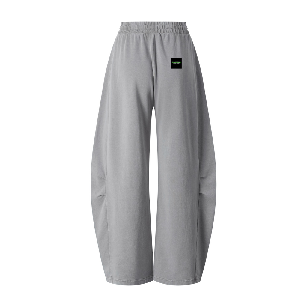 320GSM Heavyweight Cotton Slub Snow Wash Curved Leg Pants Vintage Heather Gray