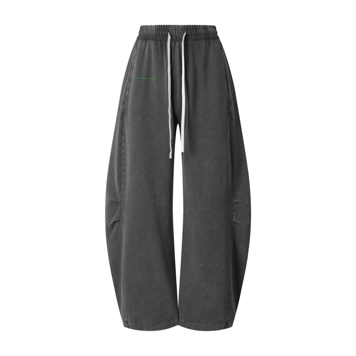 320GSM Heavyweight Cotton Slub Snow Wash Curved Leg Pants Vintage Dark Gray