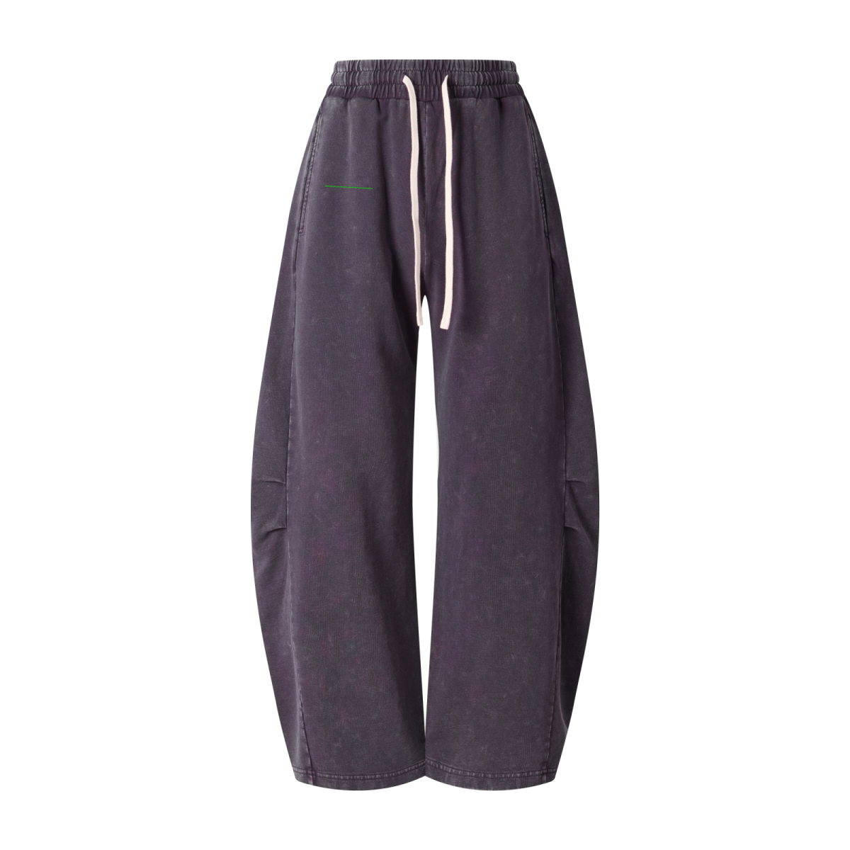 320GSM Heavyweight Cotton Slub Snow Wash Curved Leg Pants Vintage Purple