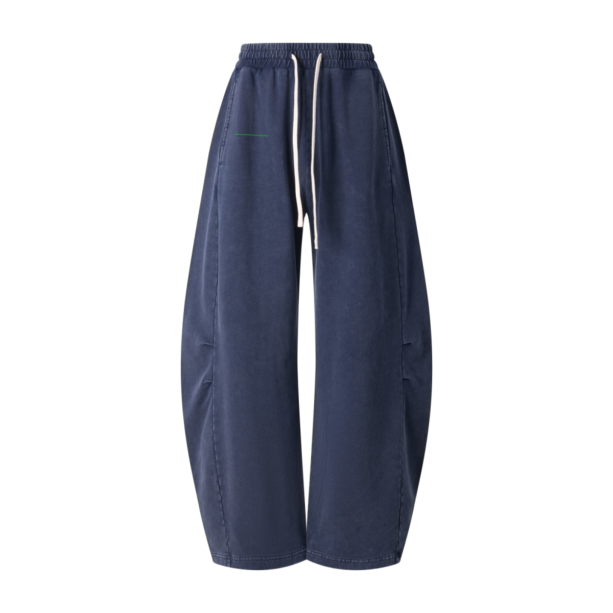 320GSM Heavyweight Cotton Slub Snow Wash Curved Leg Pants Vintage Royal Blue