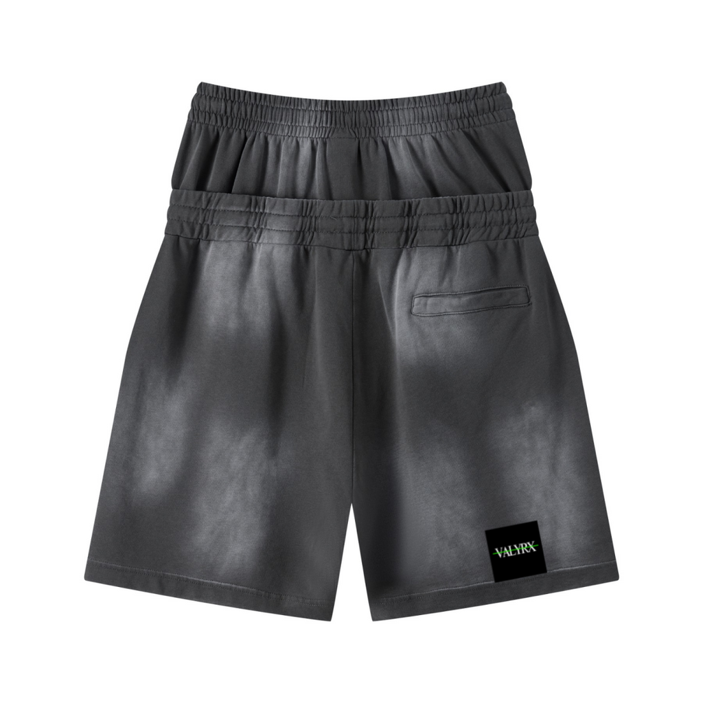 320GSM Heavyweight Cotton Slub Spray Wash Relaxed Fit Shorts Vintage Dark Gray