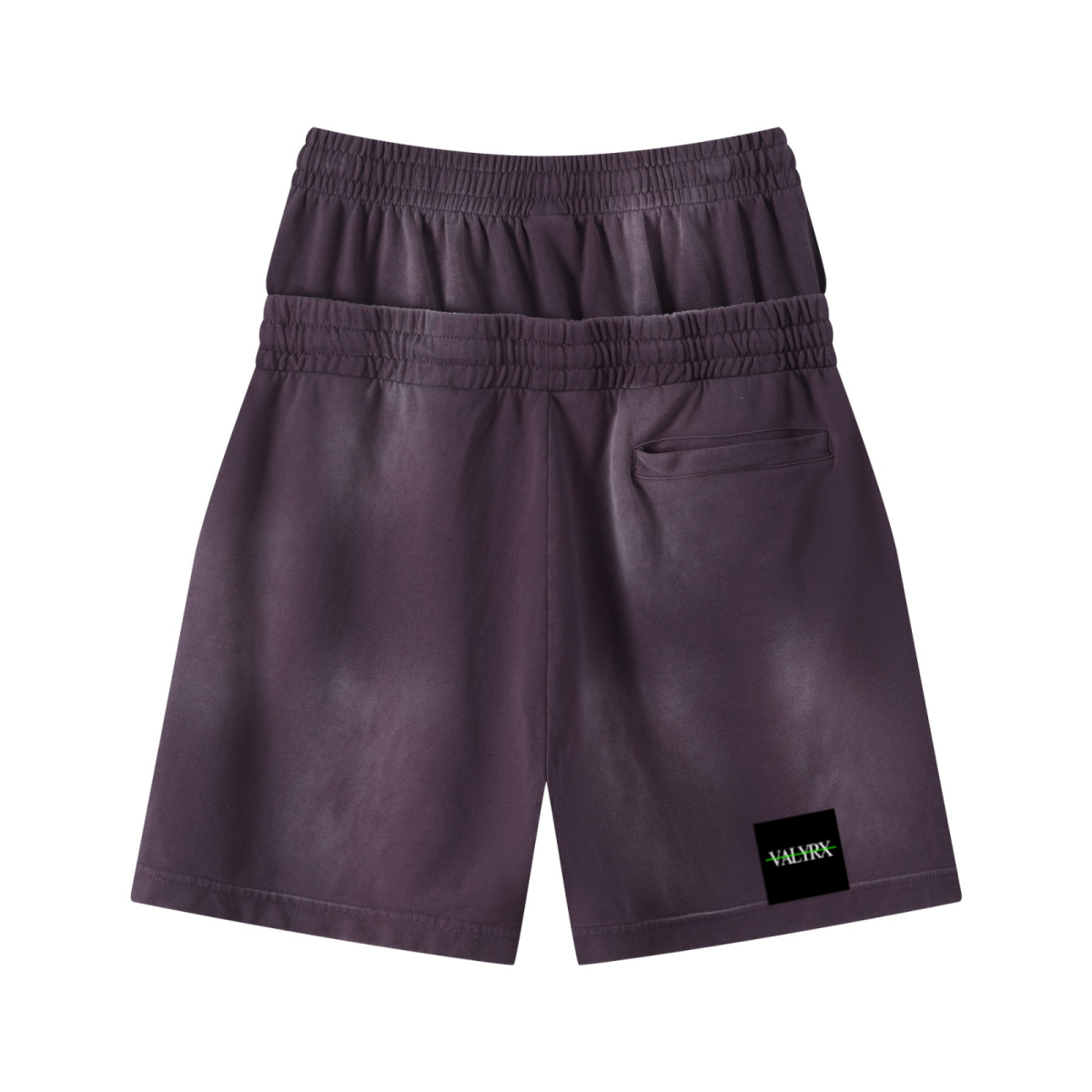 320GSM Heavyweight Cotton Slub Spray Wash Relaxed Fit Shorts Vintage Purple