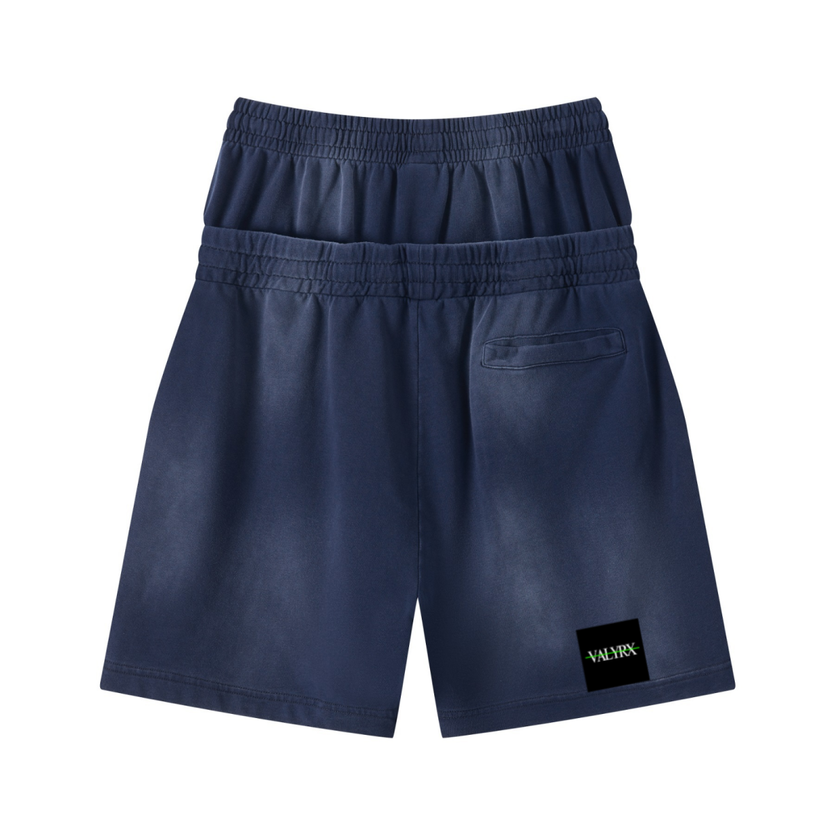 320GSM Heavyweight Cotton Slub Spray Wash Relaxed Fit Shorts Vintage Royal Blue