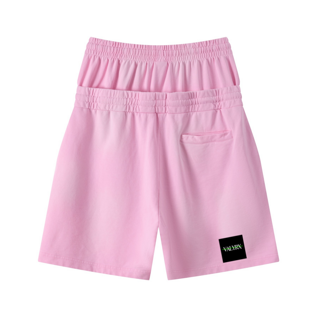 320GSM Heavyweight Cotton Slub Spray Wash Relaxed Fit Shorts Vintage Pink