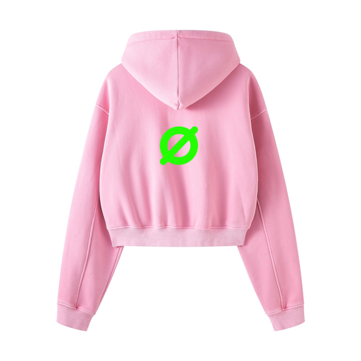 400GSM Women’s Vintage-Wash Cropped Zip-Up Hoodie Rose Pink