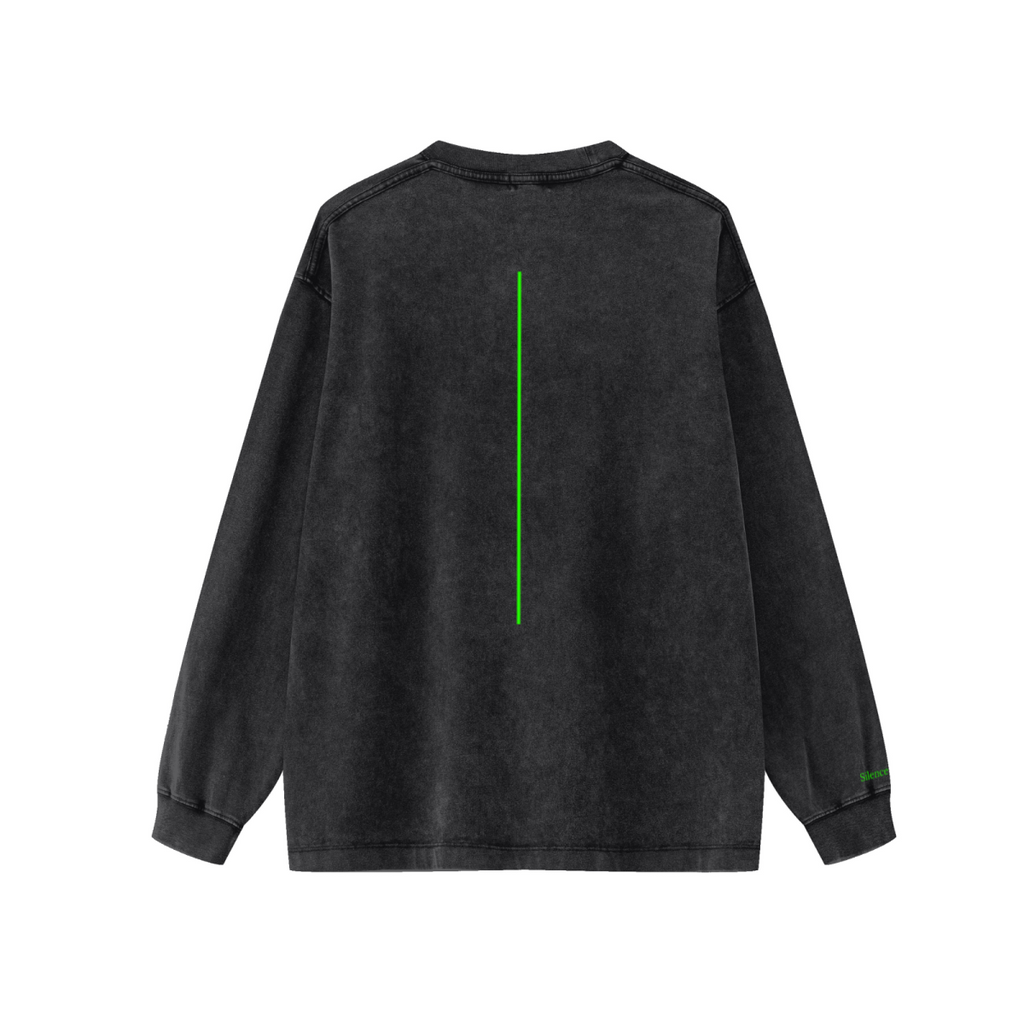 250GSM Unisex Long-Sleeve Crew Shirt Snow Wash