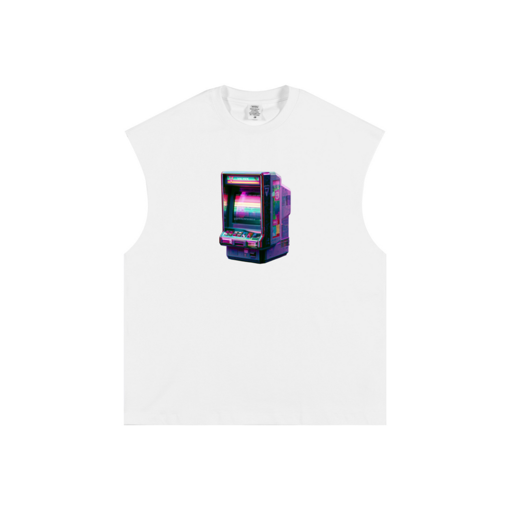 305GSM Unisex Earth-Tone Tank Top White
