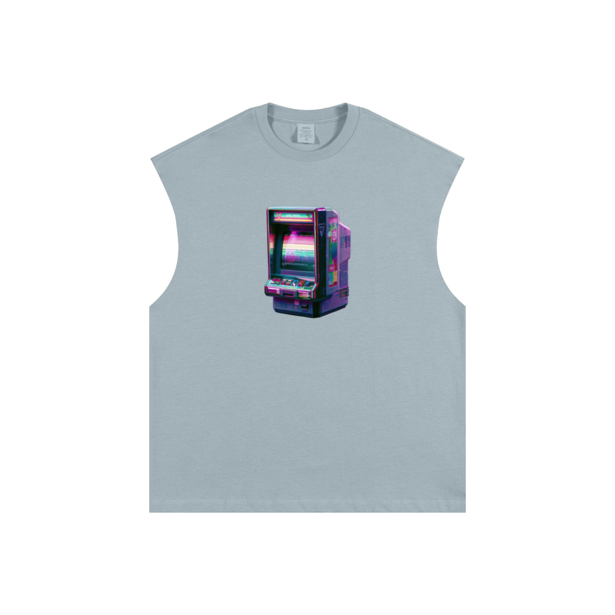 305GSM Unisex Earth-Tone Tank Top Haze Blue