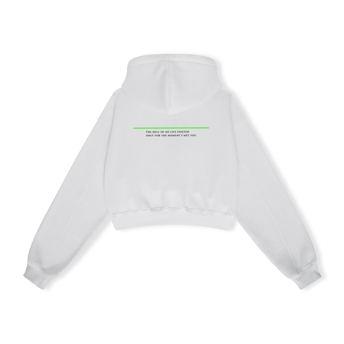345GSM Women’s Heavyweight Cropped Fleece Hoodie White