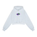 345GSM Women’s Heavyweight Cropped Fleece Hoodie White