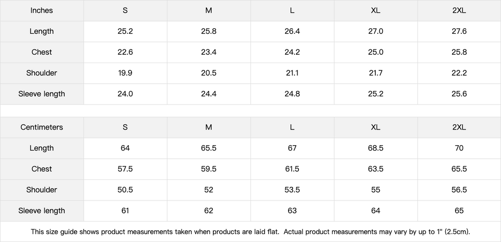 Flatline Elegy heavyweight jacket size guide | VALYRX | card-ignore-plain