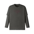 Deepest Wound faux-layered T-shirt in dark gray, product view | VALYRX | card-front-designed