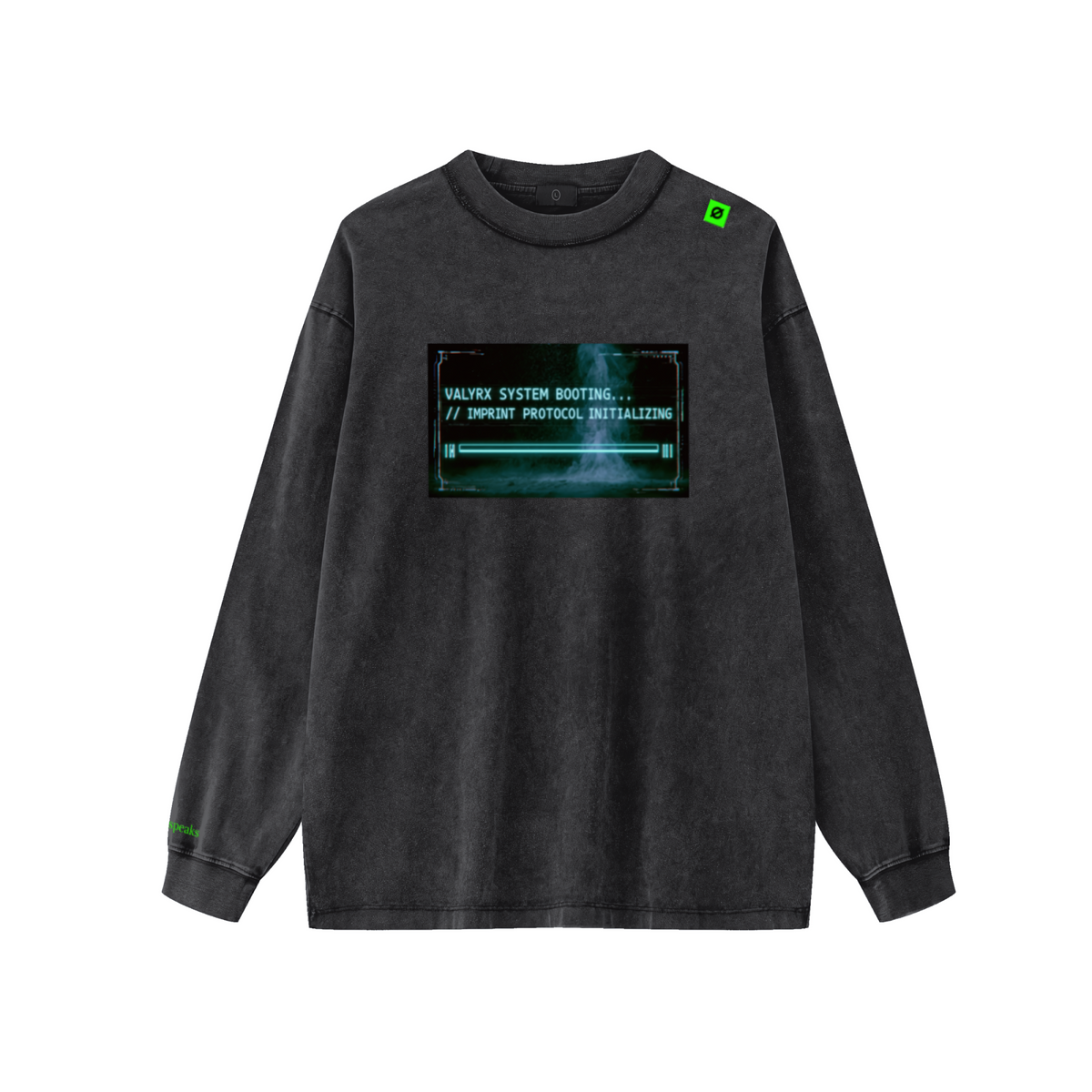 250GSM Unisex Long-Sleeve Crew Shirt Snow Wash