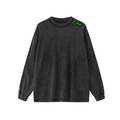 250GSM Unisex Long-Sleeve Crew Shirt Snow Wash