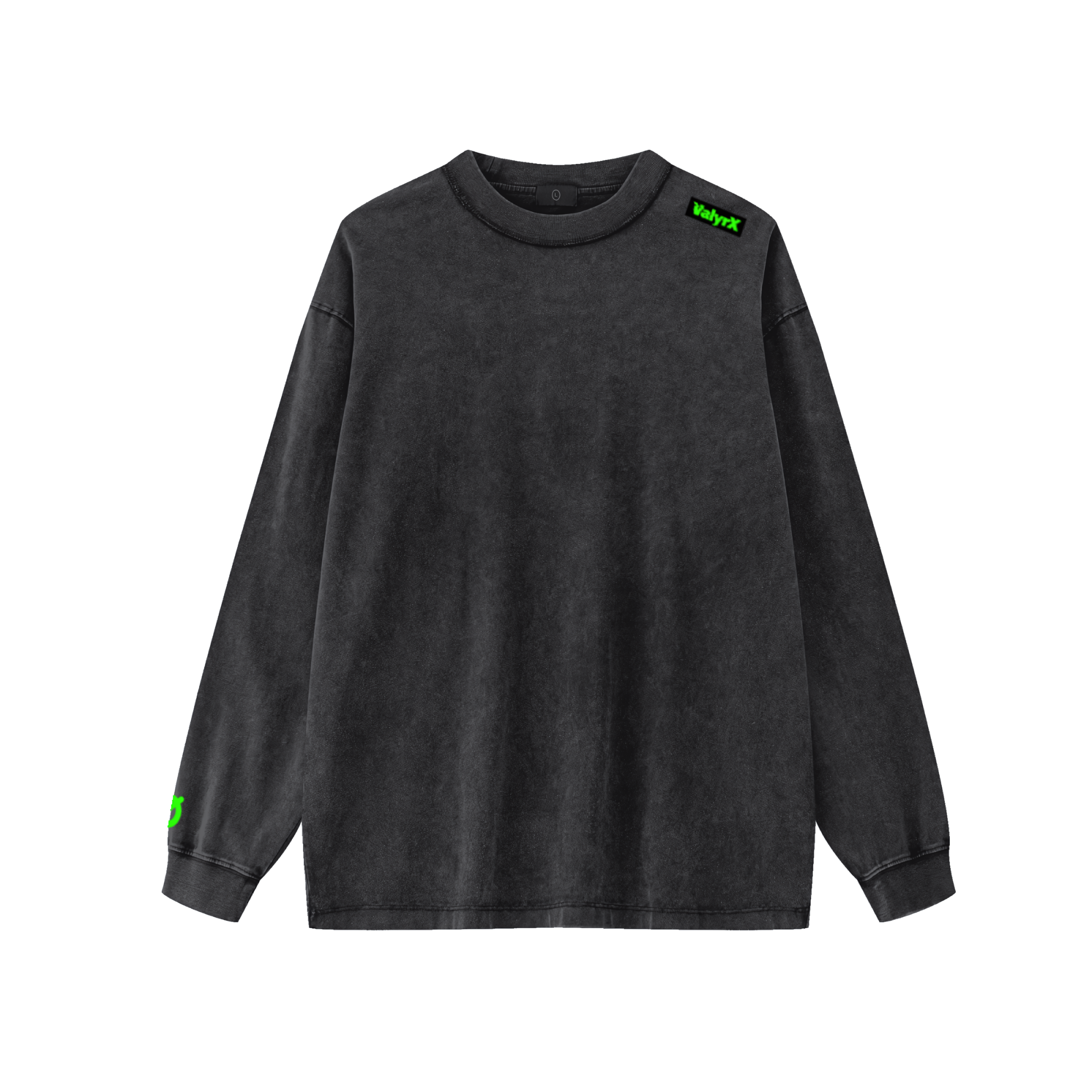 250GSM Unisex Long-Sleeve Crew Shirt Snow Wash