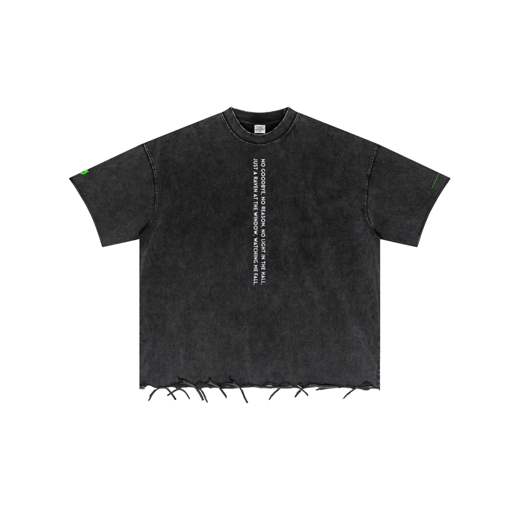 310GSM Unisex Washed 100% Cotton T-Shirt Vintage Black